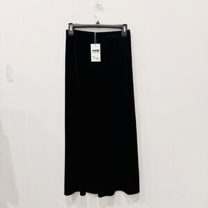 BCBGMaxazria Velvet Stretchy Pull On High Waisted Maxi Skirt Black Women's XS